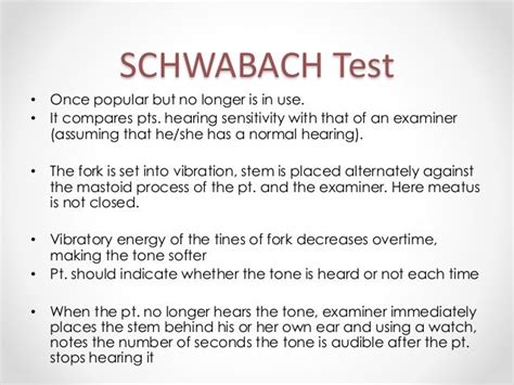 schwabach test|tuning fork test slideshare.